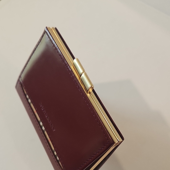 Burberry Burgundy Leather Card Holder/Coin Case - Picture 4 of 11